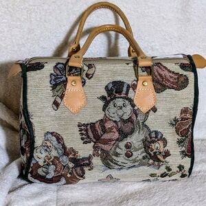 Snowman Holiday Tapestry Medicine Bag Satchel "It's In The Bag" Unique